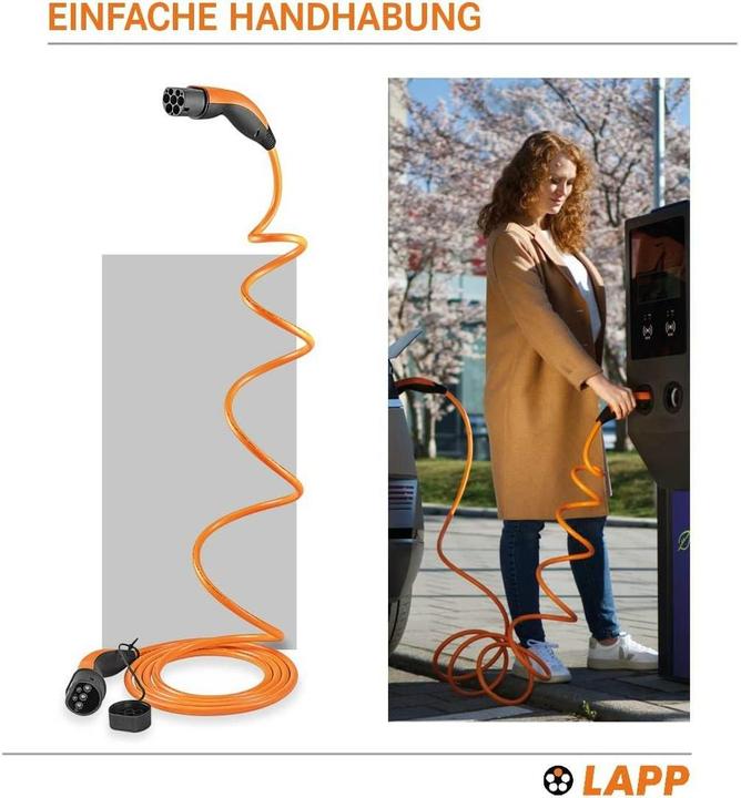 Image du produit Lapp Mobility EV-TYP2 Ladekabel HELIX 1-phasig (Type 2, 7.40 kW, 32 A, 5 m)