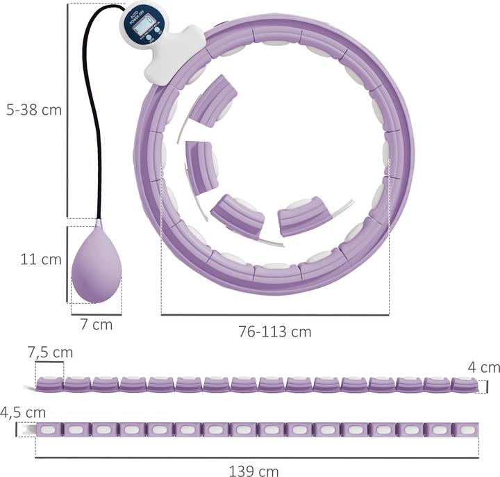 Image du produit SportNow Hula Hoop Kunststoff, Metallsand Violett (1300 g)