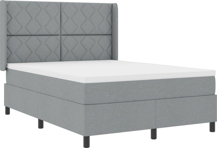 Actual product image VidaXL LED box spring bed with mattress light grey 160x200 cm fabric (160 x 200 cm, Spring core)