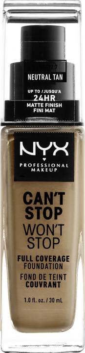 NYX Professional Make-Up Can't Stop Won't Stop - Full Coverage Foundation Natural Tan (Natural tan)