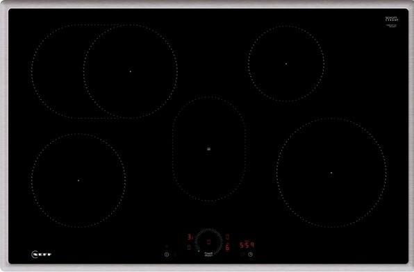 Neff N 70, Induction hob, 80 cm, Black, With overlying frame, T58SHF1L0