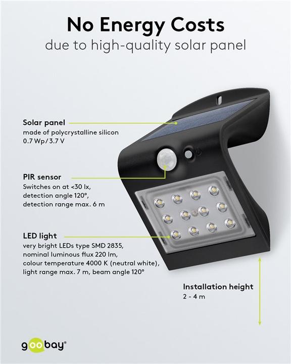 Produktbild Goobay LED Solar (220 lm, IP65)