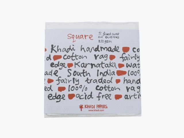 Khadi Carte carta acquerello 15x15cm doppio 5 pezzi. (210 g/m², 5 x)