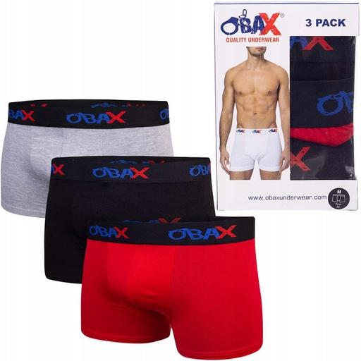 Immagine prodotto Obax Boxer Uomo 3p Nero/Rosso/Grigio L (L)
