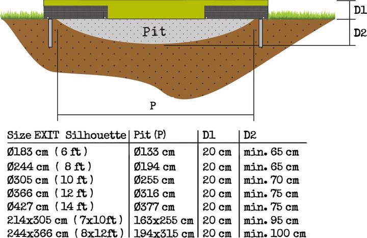 Produktbild Exit Silhouette Ground Rect mit Sicherheitsnetz (273 cm)