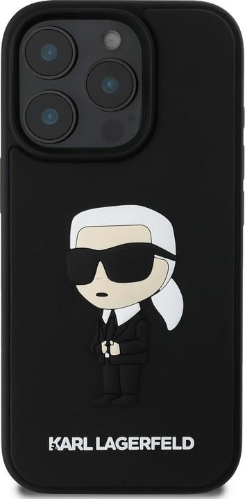 Actual product image Karl Lagerfeld 3D Rubber Ikonik Case for iPhone 16 Pro Max Black (Apple iPhone 16 Pro Max)