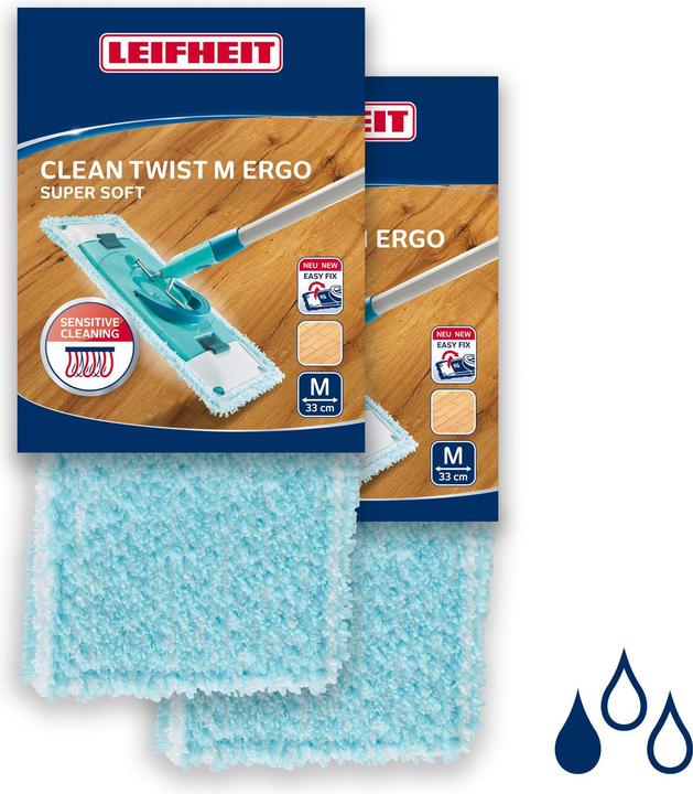 Produktbild Leifheit 2er Set Wischbezug CLEAN TWIST M Ergo super soft (2 Stk.)