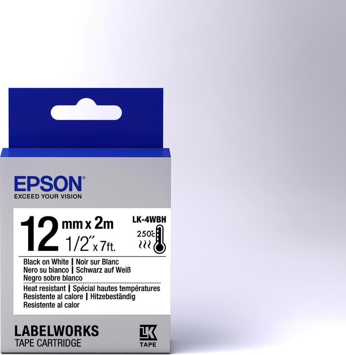 Produktbild Epson Etikettenkassette Lk-4wbh (1.20 cm, Schwarz)