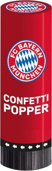 Produktbild Amscan 2 Konfetti-Popper FC Bayern München 4,4 x 15,2 cm