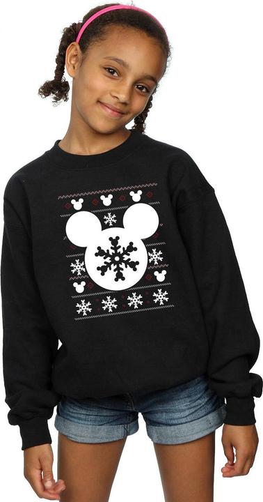 Produktbild Disney Mickey Mouse Christmas Silhouette Snowflakes Sweatshirt Mädchen (152, 158)