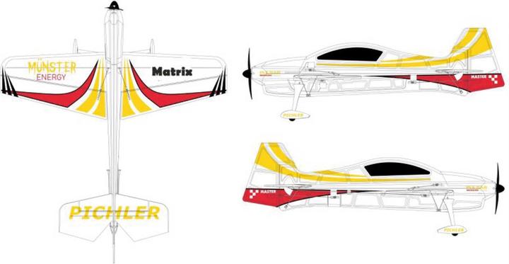 Image du produit Pichler Matrix Combo jaune 840mm moteur électrique Modèle de voltige Kit ARTF (Voltige)