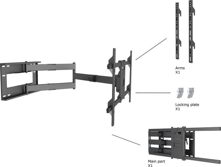 Produktbild Multibrackets 6539 (Wand, 75", 40 kg)