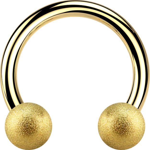 Star Piercing Circular Barbell vergoldet mit zwei Kugeln gesprenkelt (ohne Messing, Chirurgenstahl 316L)