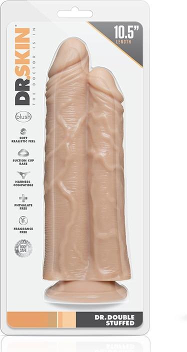 Actual product image Blush Dr. Skin â Double Trouble â Dildo with double shaft 26.6 cm â vanilla