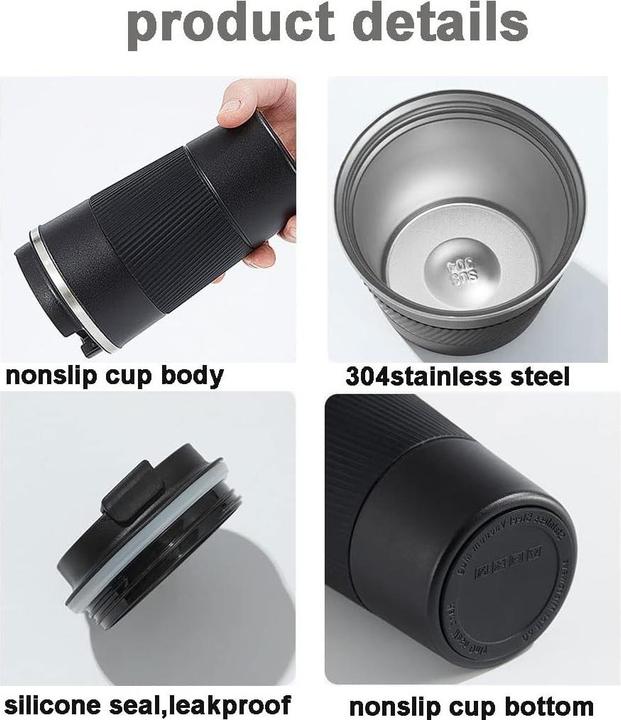 Image du produit ASMI Gobelet thermique en acier inoxydable, Gobelet à café, Gobelet Auto-Tumbler, 900ml (0.89 l)