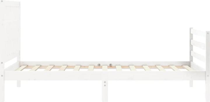 Image du produit VidaXL Massivholzbett mit Kopfteil Weiss 100x200 cm (100 x 200 cm)