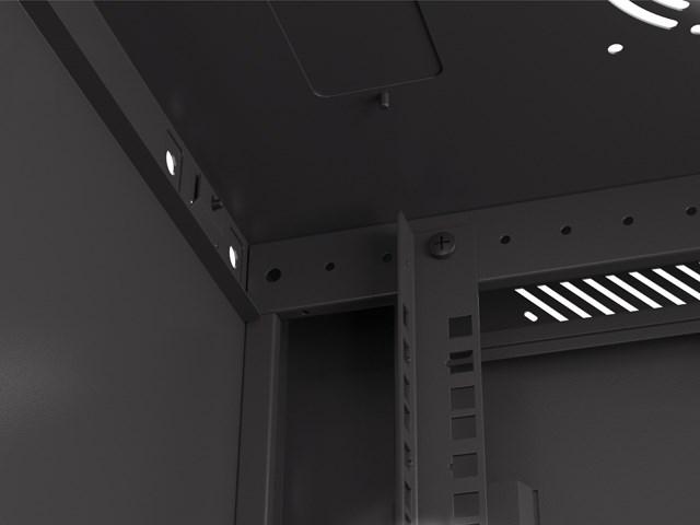 Immagine prodotto Lanberg Nástěnná jednodílná skříň 19", 9U/600x450, (v rozloženém stavu), perforované dveře, černá ( (9 HE, Rack da 19 pollici)