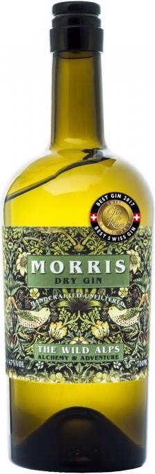 The Wild Alps MORRIS London Dry Gin in Velvet Sachet 75 cl / 47 % Switzerland (1 x 75 cl)