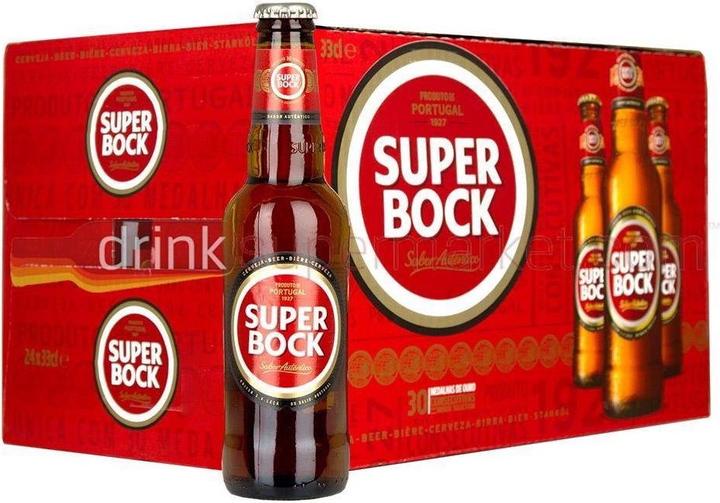Actual product image Unicer SUPER BOCK beer box 24 x 330 ml / 5.2 % Portugal (24 x 33 cl)