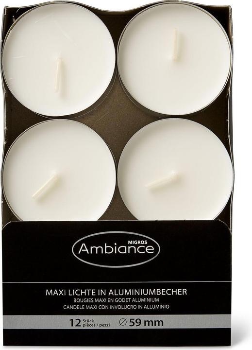 Migros Ambiance Maxi bougies chauffe-plat 10h (12 pcs)