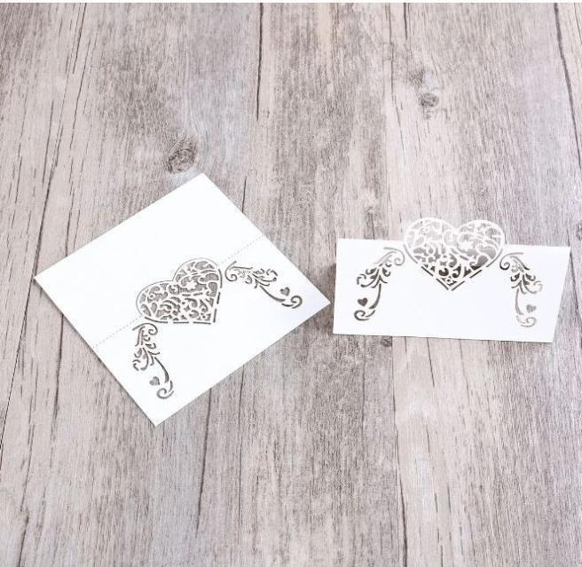 Produktbild MU Style Tischkarten Hochzeit 9x9 cm (50er Set)