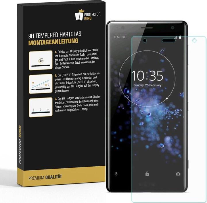 Actual product image Protectorking 1x real tempered 9H armoured glass 3D CLEAR (1 Piece, Sony Xperia XZ2 Compact)