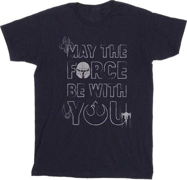 Star Wars The Mandalorian May The Force Mando TShirt (M)