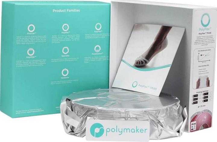 Actual product image Polymaker PD01009 PolyFlex TPU-95A Filament TPU flexible 2.85 mm 750 g red 1 pc (TPU, 2.85 mm, 750 g, Red)