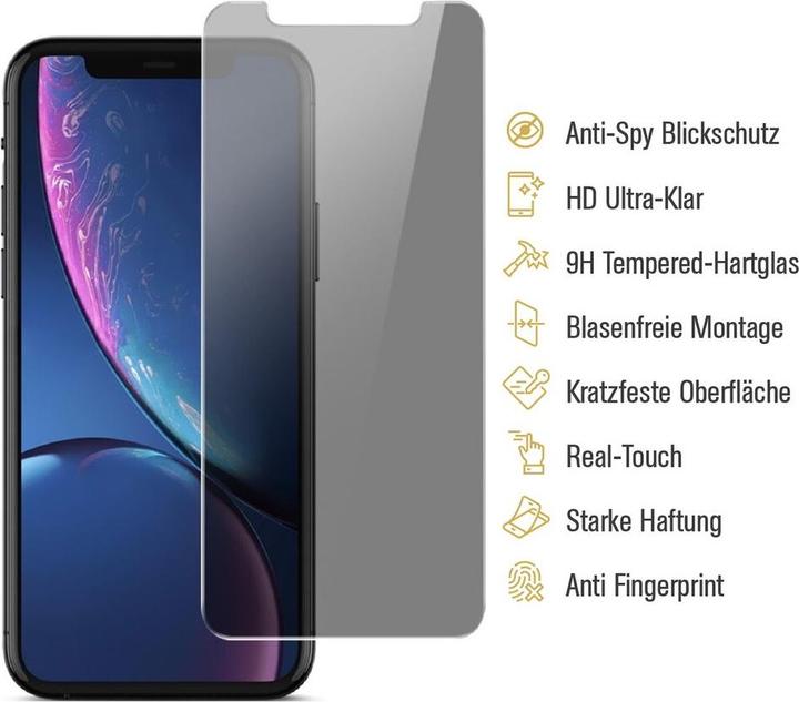 Produktbild Protectorking 2x Echtes Tempered 9H Panzerhartglas Blickschutz (2 Stück, Apple iPhone XS Max)
