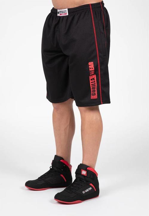 Gorilla Wear Wallace Mesh Shorts Schwarz/Rot (XXL)