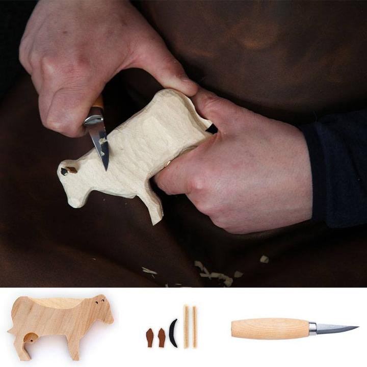 Image du produit Naturzone Set de sculpture sur bois VACHE (6 cm)