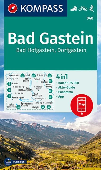 Produktbild KOMPASS Wanderkarte 040 Bad Gastein, Ba