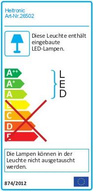 Etichetta energetica Heitronic Apparecchio sottopensile a LED ANO 9W, bianco caldo (600 lm)