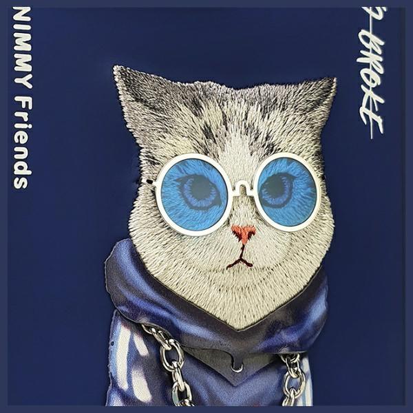 Actual product image Audi Nimmy case iPhone 15 Pro 6.1" blue Glasses Cool Cat (Apple iPhone 15 Pro)