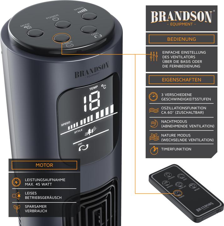 Produktbild Brandson Turmventilator (48 dB)