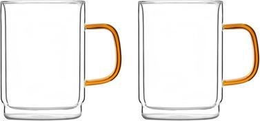 Produktbild Vialli Design Bernsteinfarbenes Set aus zwei doppelwandigen Gläsern, 350 ml (0.35 l, 1 x)