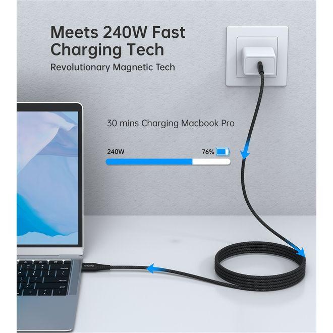 Produktbild Choetech XCC-1051 USB-C to USB-C cable, PD 240W 1.8m (black) (1.80 m, USB 3.2 Gen 2, 240 W)