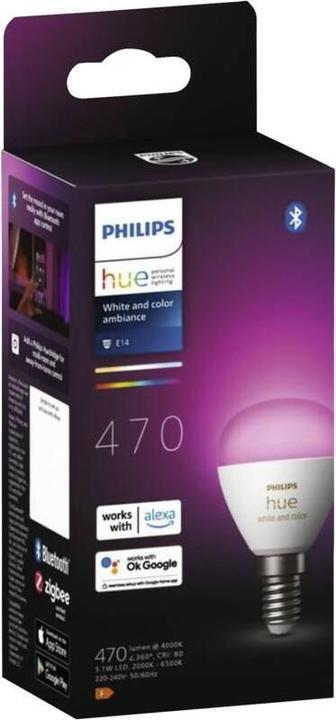 Produktbild Philips Hue White & Color Ambiance Luster (E14, 18360000 W, 470 lm, 1 x, F)