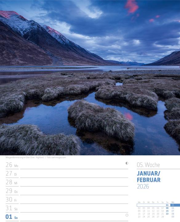 Produktbild Schottland - Zwischen Highlands und Hebriden - Wochenplaner Kalender 2026 (25 x 33 cm, Harter Einband, Deutsch)