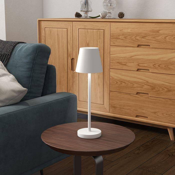 Produktbild Swisshandel24 Tischlampe Aufladbar, USB, 3 Lichtfarben, Metall, Weiss (350 lm)