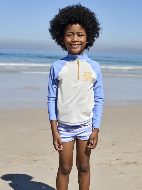 Image du produit Vertbaudet Jungen Strand-Set: UV-Badeshirt & Shorts (128)