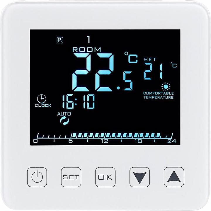 Actual product image Revolt Wall thermostat for floor heating with LCD and touch buttons