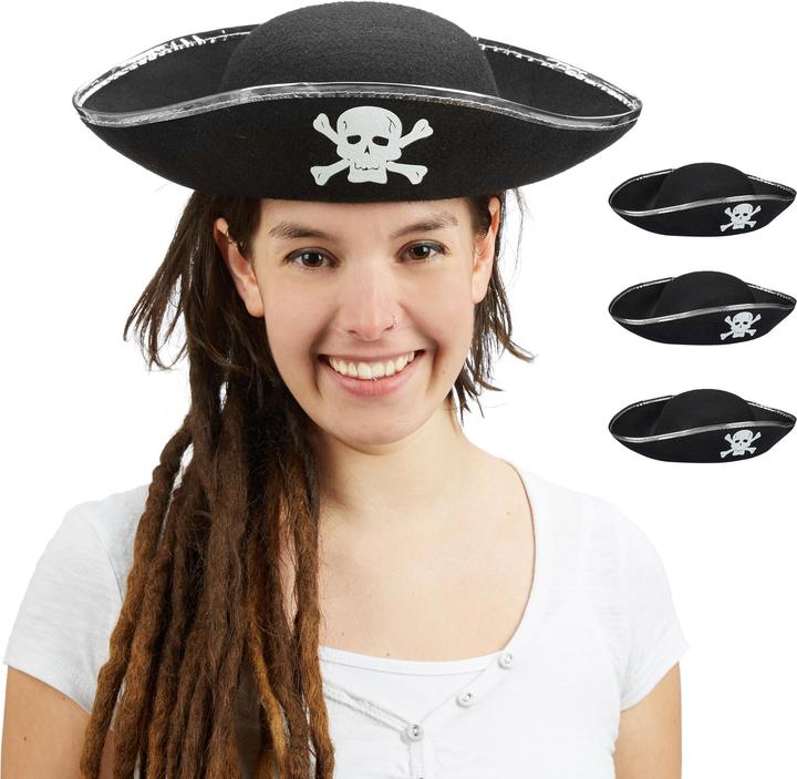 Produktbild Relaxdays 4x Piratenhut