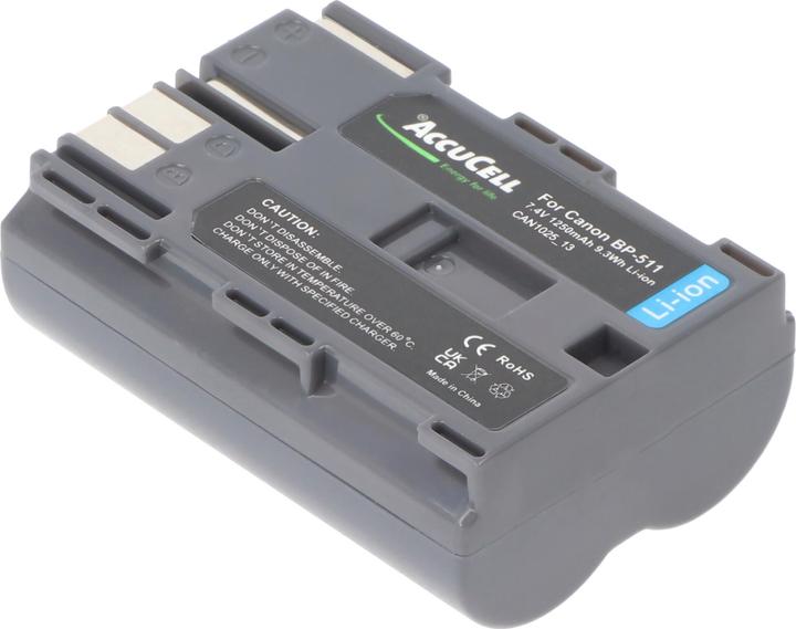 Produktbild AccuCell Set Ladegerät und Akku Canon BP-511, BP-508 (Kamera Akku Ladegerät)