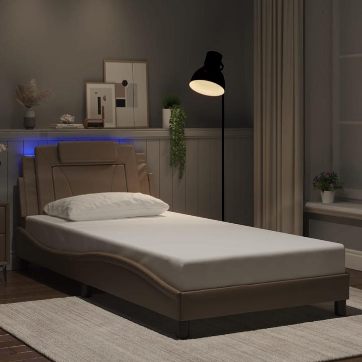 Produktbild VidaXL Bettgestell mit LED Kunstleder (100 x 200 cm)