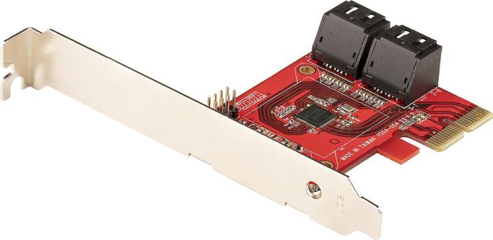 Produktbild StarTech com 4P6G-PCIE-SATA-CARD, PCIe, SATA, PCIe 3.0, Rot, ASMedia - ASM1164, 6 Gbit/s
