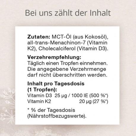 Nutritional values and ingredients Effective Nature Vitamin D3 K2 (1 Piece, Droplet)