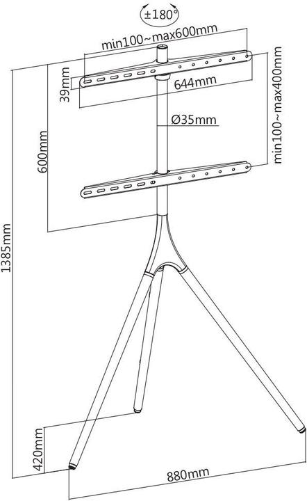 Image du produit Opticum Trépied AX Arto (Universel, 65", 32 kg)