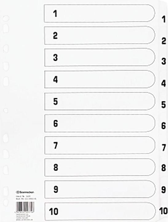 Produktbild Soennecken Zahlenregister Verwendung für Papierformat: DIN A4 Grammatur: 170 g/m²