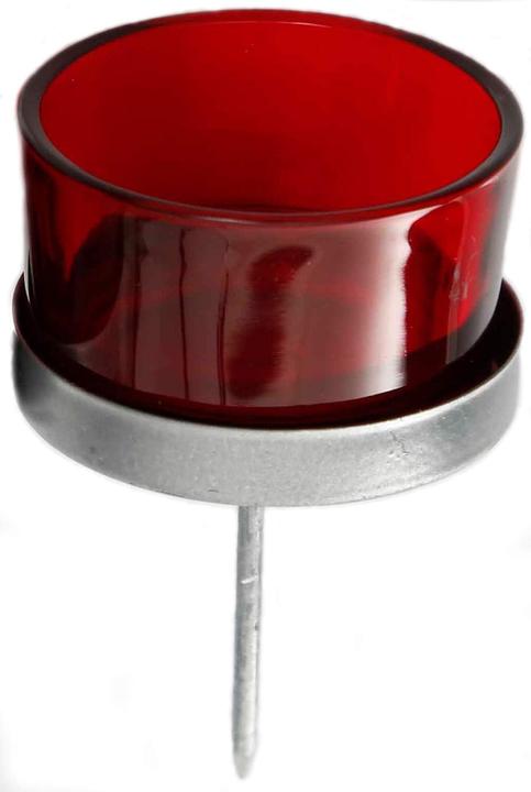 Produktbild Novaliv 8er-Set Teelichthalter rot - Kerzenhalter zum Stecken - Teelichtgläser - Adventskranz - 5cm (10 x 5 cm)